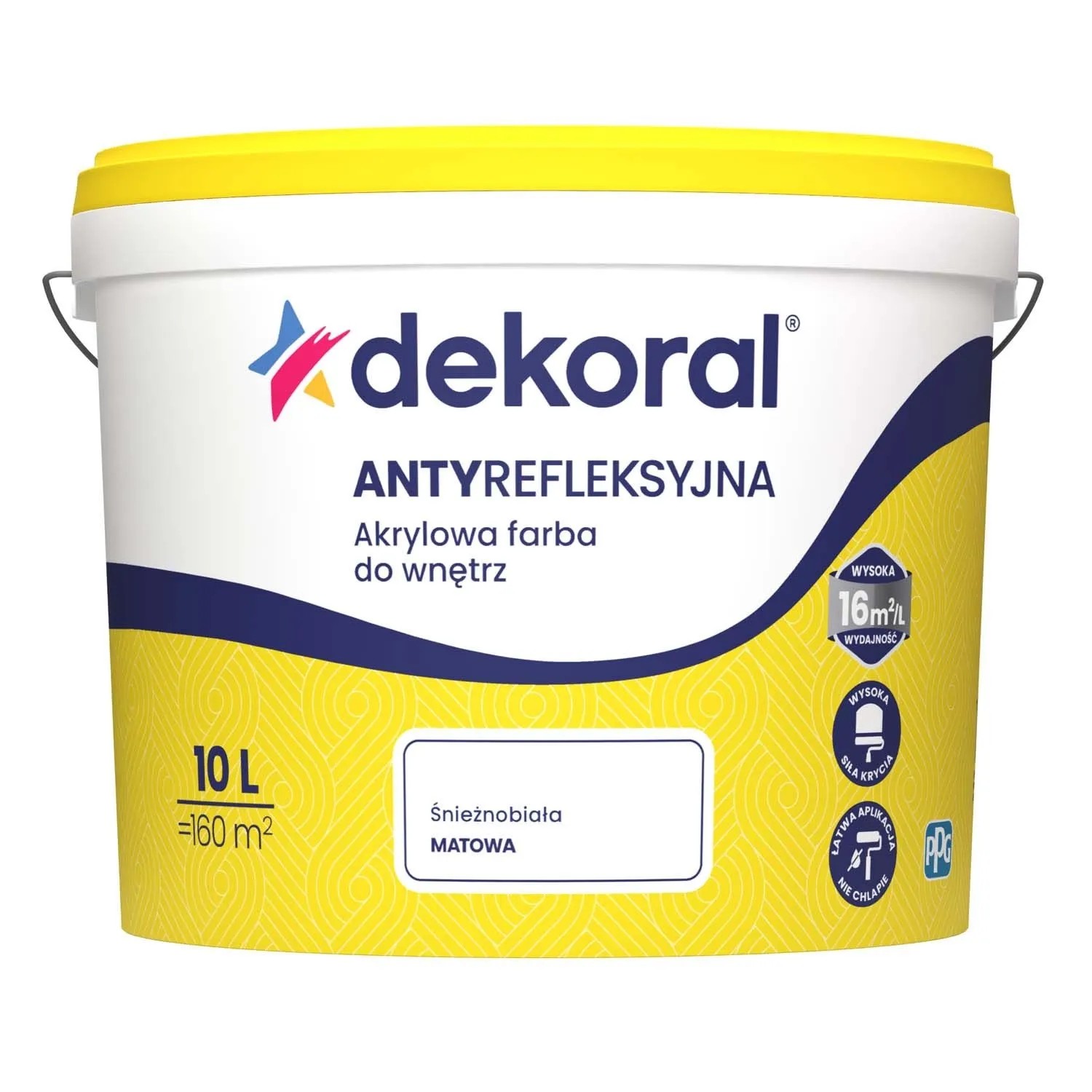 Farba Dekoral Antyrefleksyjna biała 10 l