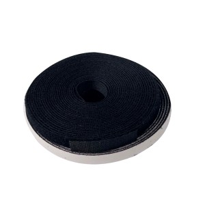 Dwustronna taśma rzepowa, 5 m, czarna, 2 sztuki, na rolce, do mocowania moskitier.