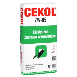 CEKOL ZW-05 zaprawa wyrównująca, worek 5kg. Elastyczna szpachla do wnętrz.