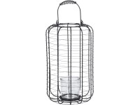 Lampion FIN z wkładem metal czarny 23 cm x 37 cm Lampion FIN z wkładem metal czarny 23 cm x 37 cm