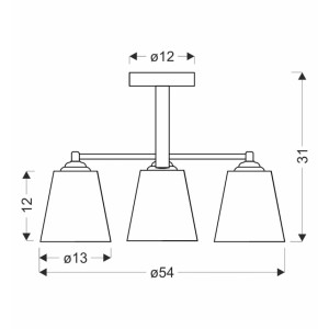 Candellux Lampa wisząca KAIR czarna 3xE27 40W klosz bezbarwny