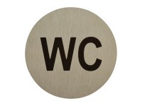 Metro Oznaczenie WC samoprzylepne inox ø 75mm