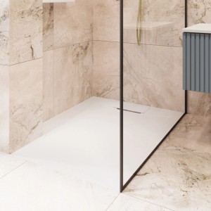 Invena Brodzik Alvero struktura kamienia biały 110x90x2,6 cm
