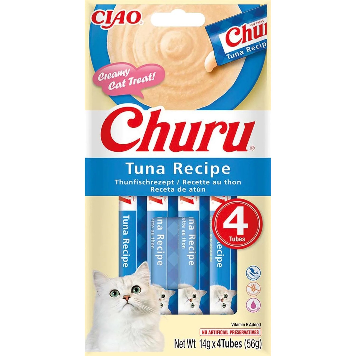Inaba Churu Tuna Recipe Kremowy przysmak dla kotów, z tuńczykiem 4x15 g