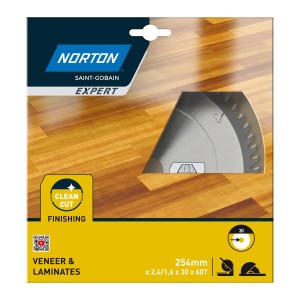 Tarcza pilarska Norton EXPERT 254mm do czystego cięcia forniru i laminatów.