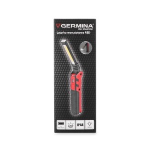 Germina Latarka warsztatowa ładowalna RED COB+LED 5500K 150+360lm IP44 powerbank