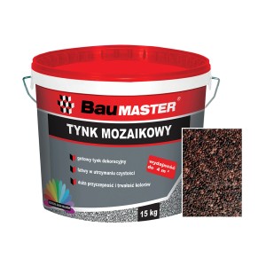 Wiadro tynku mozaikowego BauMASTER, czerwono-szare, 15 kg.
