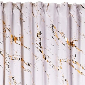 Dekoracyjna zasłona ze złotym wzorem marmuru do dekoracji okien.