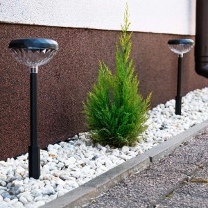 Eko-Light Lampa solarna słupek TOM 0,1W RGB + 3000K 2lm IP44 czarny 2 szt.