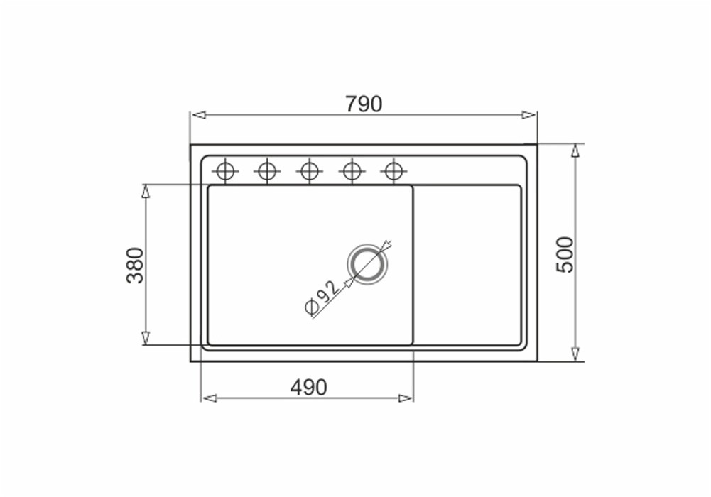 Pyramis Zlewozmywak Paros z baterią lewy 1-kom. volcano 79x50 cm