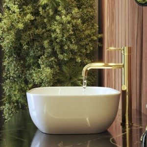 Granitan Bateria umywalkowa wysoka Kivo gold