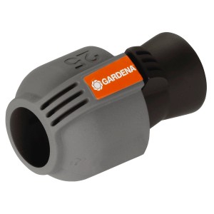 Złączka Gardena 25 mm x 19 mm do systemów zraszających, szaro-czarna.