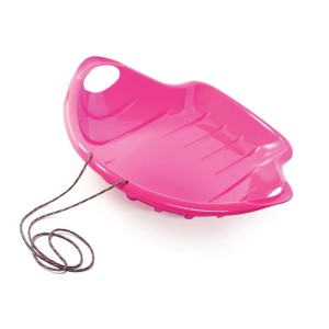 Różowe sanki / ślizg t.b.t. z tworzywa sztucznego ze sznurkiem do ciągnięcia dla dzieci.