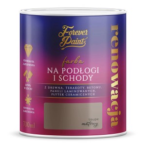 Farba do podłóg Forever Paints w kolorze taupe do podłóg i schodów.