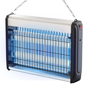 Elektryczny odstraszacz owadów do zwalczania szkodników, wiszący ze światłem UV.