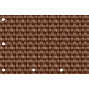 Brązowa mata na ogrodzenie osłonowe z oczkami do mocowania.