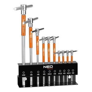 NEO TOOLS Klucze trzpieniowe z przetyczką 2-10 mm w stojaku - 10 szt.