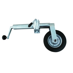Koło podporowe do przyczepy, ocynkowane, z korbą i kołem. Akcesoria do przyczep.