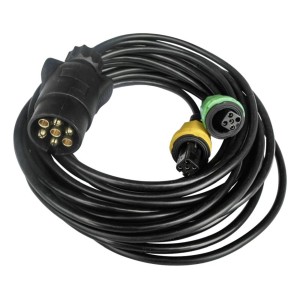 Czarny kabel ze złączami do akcesoriów przyczep.