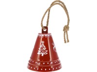 Dzwonek dekoracyjny czerwony mix wzorów - 19 x 23 cm