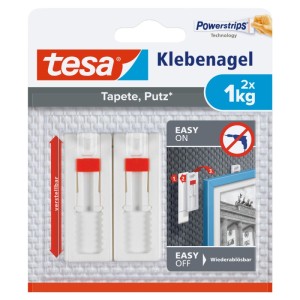 Tesa gwóźdź samoprzylepny regulowany do tapet i tynku, 2 szt., udźwig 1kg. Bez wiercenia, usuwalny.