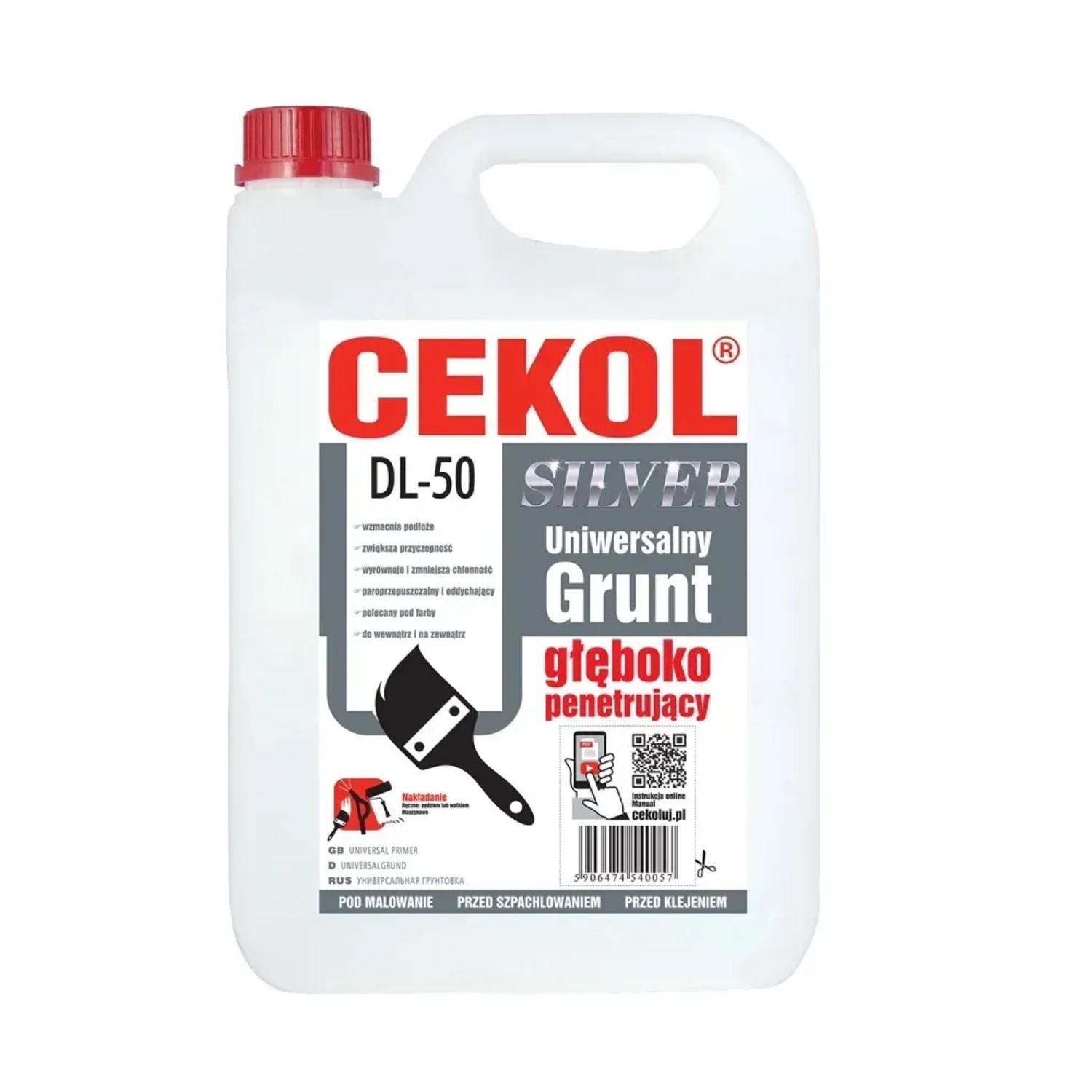 Cekol Grunt głęboko penetrujący uniwersalny Silver DL-50 5 l