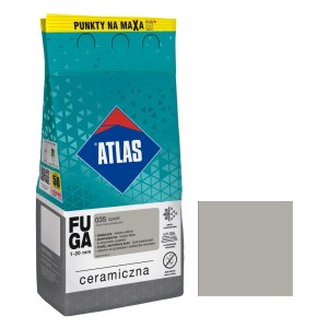 Szara fuga do płytek Atlas, do spoin 1-20 mm.