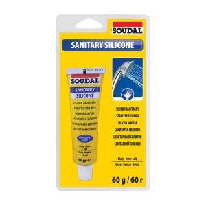 Soudal Silikon sanitarny, tuba z symbolem słuchawki prysznicowej, do łazienek i kuchni.