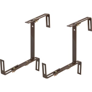 Brązowe, regulowane 3D stalowe uchwyty do skrzynek balkonowych, zestaw 2 szt.