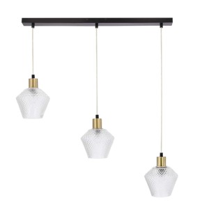 Candellux Lampa wisząca GRENIKO czarna 3xE14 40W klosz bezbarwny