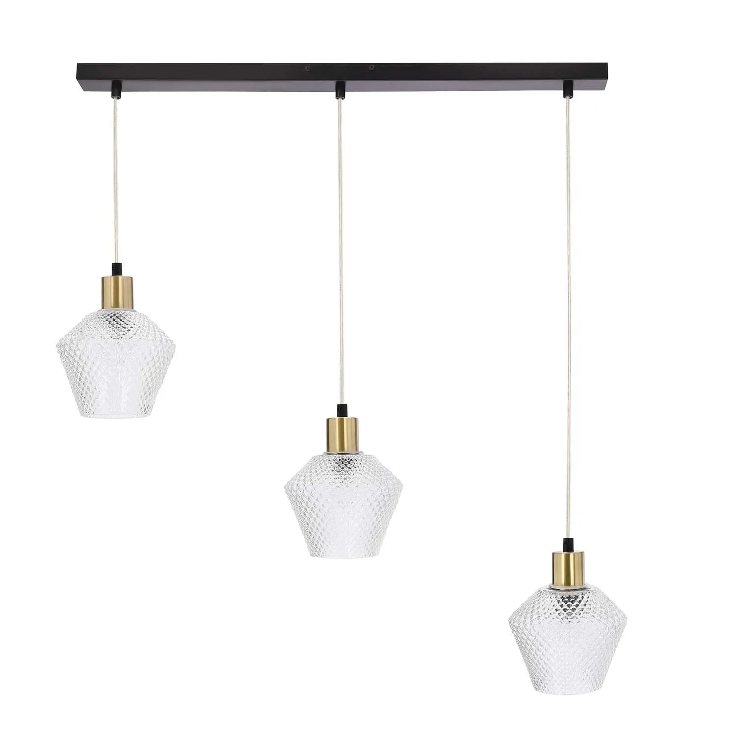 Candellux Lampa wisząca GRENIKO czarna 3xE14 40W klosz bezbarwny