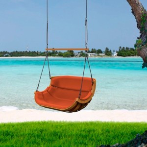 Fotel wiszący ALPHA 2 z belką prostą terracotta