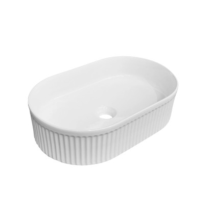 Umywalka ryflowana BREGO biała