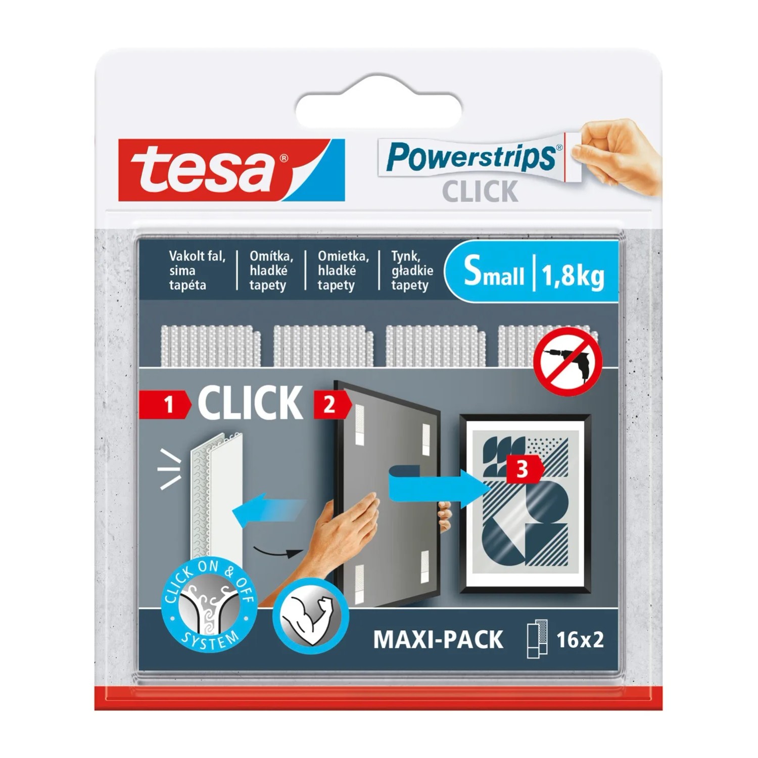 Tesa Rzepy do obrazów 16x2 S do 1,8kg