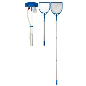 Zestaw do czyszczenia basenu ze skimmerem i odkurzaczem do pielęgnacji basenu.