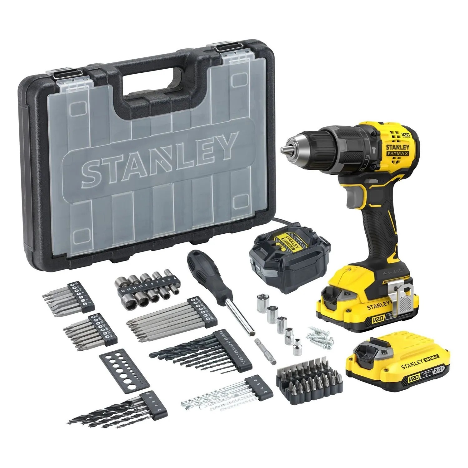 Stanley FatMax Wiertarko-wkrętarka SFMCD716D2A 18V 2x2,0 Ah + akcesoria