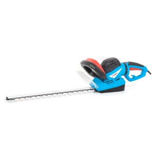 Elektryczne nożyce do żywopłotu t.b.t. w kolorze niebieskim i czarnym.