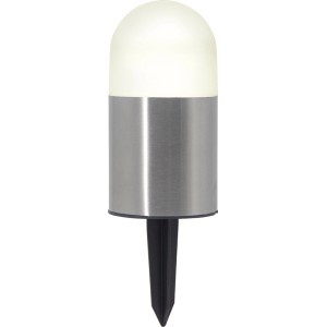 t.b.t. Lampa solarna z kolcem do ziemi, wygląd stali nierdzewnej.