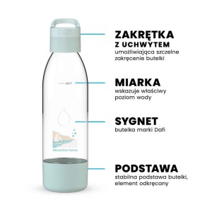 Dafi Butelka do saturatora PushAir Łódka miętowa z uchwytem - 0,7 l