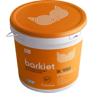 Pomarańczowe wiadro kleju do parkietu t.b.t., 15kg. Akcesoria do montażu podłóg.