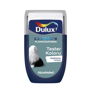 Tester koloru turkusowego Dulux EasyCare: Próbka koloru do farb ściennych.