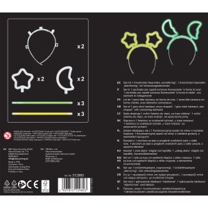 Świetliki GLOW STICKS 2 x opaska do włosów księżyce