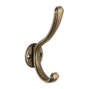 Antyczny metalowy haczyk ścienny na kurtki i płaszcze.