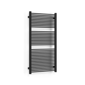 Czarny grzejnik t.b.t. do łazienki i salonu.
