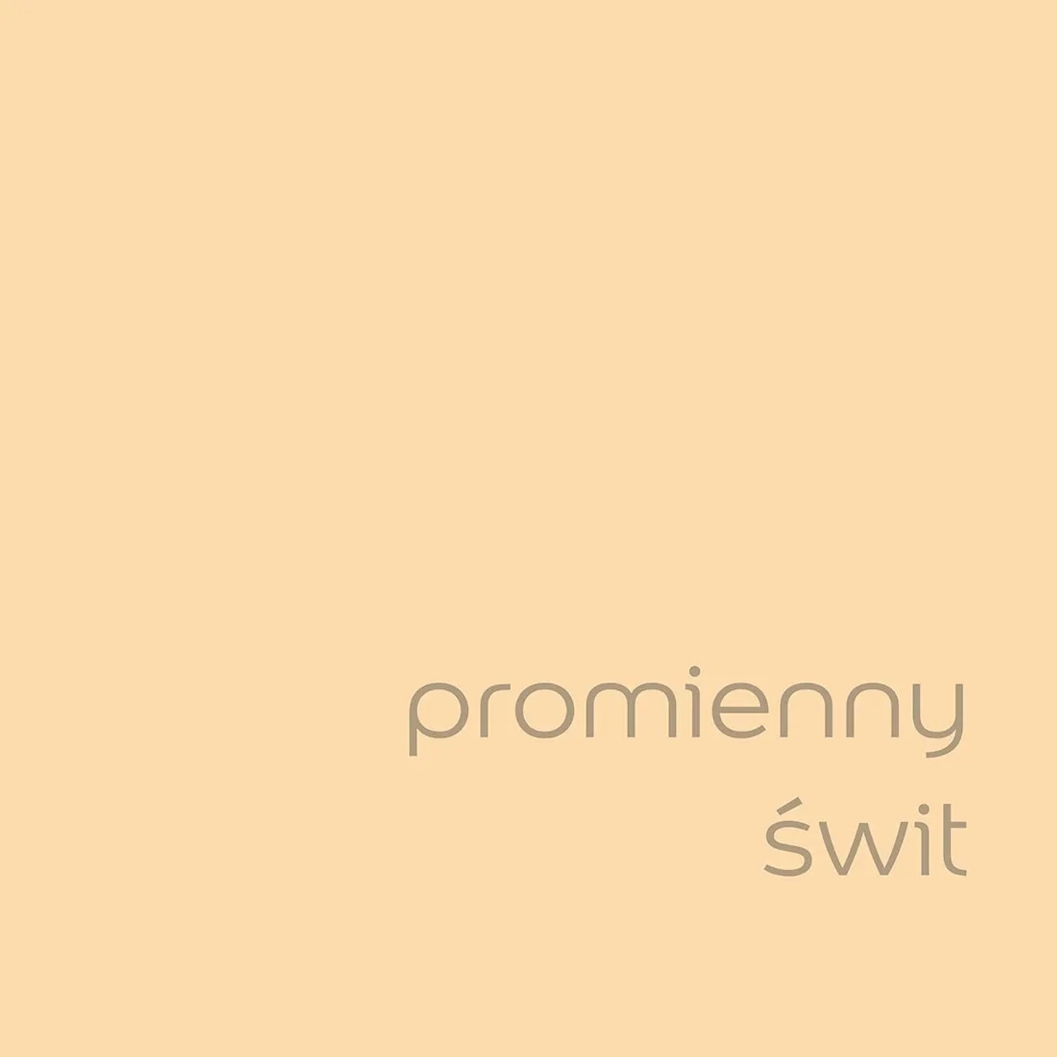 Próbka koloru t.b.t. „promienny świt“ do farb ściennych.