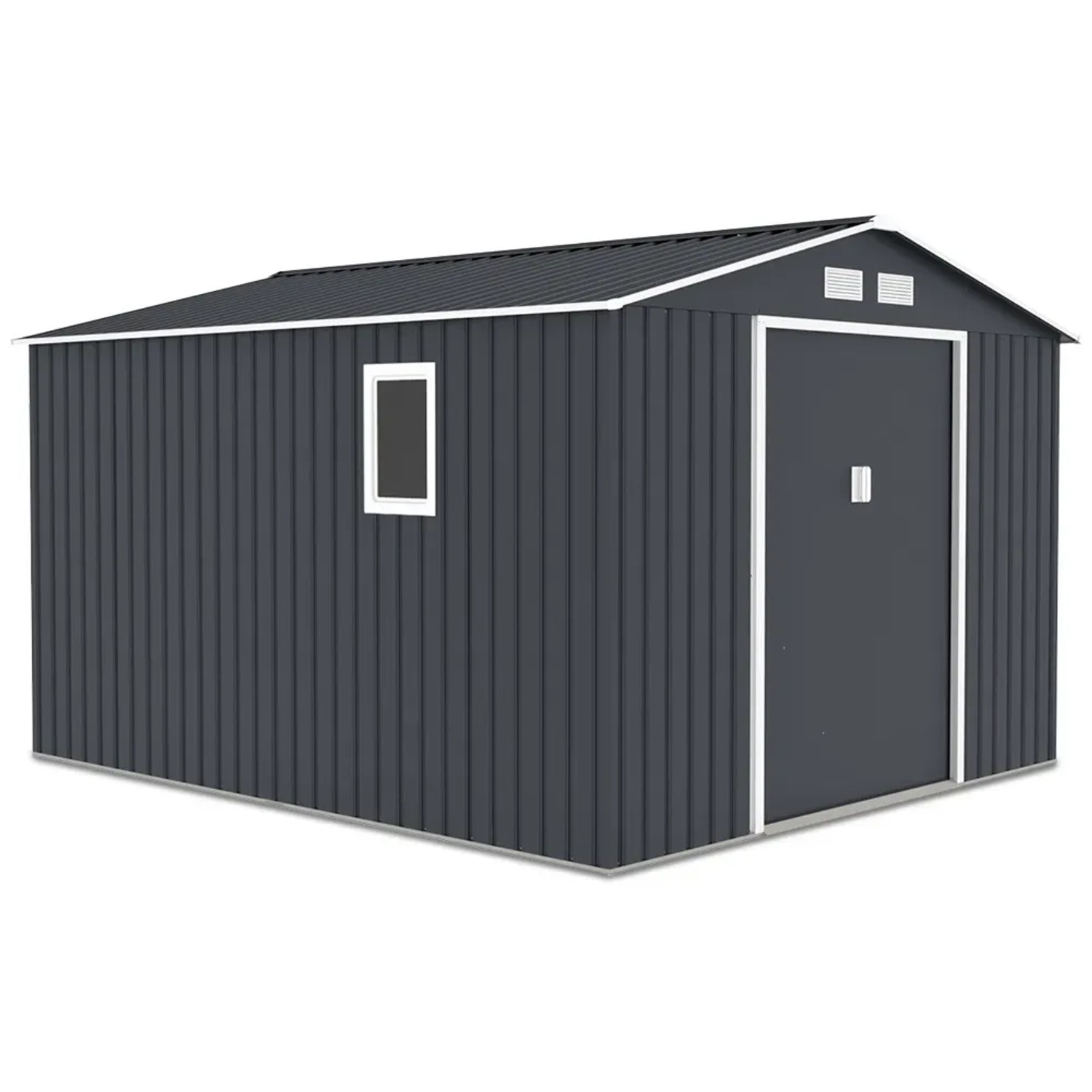 Domek ogrodowy metalowy, antracyt, 277 x 319, wys. 202 cm