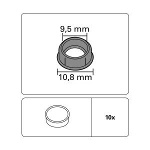 Gardinia zaślepki, 10 sztuk, białe, do karniszy do zakrywania otworów.