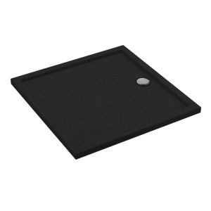 Brodzik kwadratowy Schedpol Larix 90x90x4,5 cm czarny strukturalny