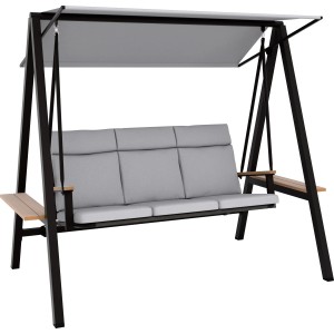 Huśtawka ogrodowa SUMMERDALE szara 3-osobowa