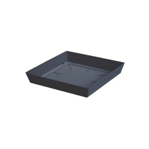 Kwadratowa, antracytowa podstawka pod doniczkę.